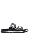 MICHAEL MICHAEL KORS STARK DEBOSSED-LOGO SANDALS