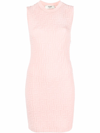 Fendi Ff Logo-embossed Shift Dress In Pink
