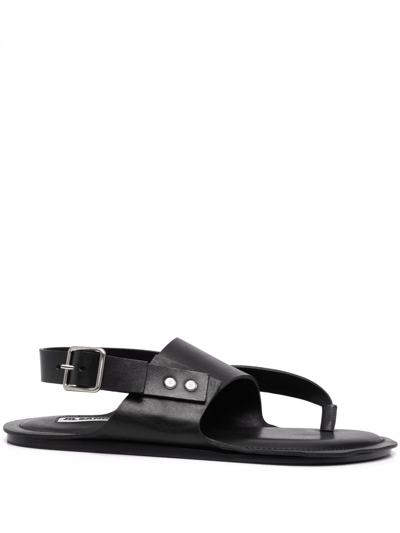 Jil Sander Thong-strap Flat Sandals In Black