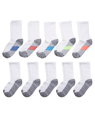 Hanes Big Boys Ultimate Crew Socks, Pack Of 10 In White