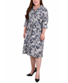 NY COLLECTION PLUS SIZE PRINTED SHIRT DRESS