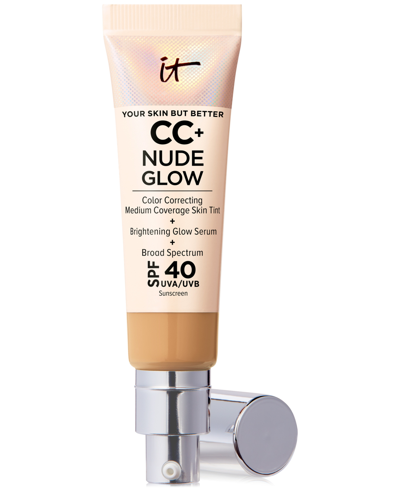 It Cosmetics Cc+ Nude Glow Lightweight Foundation + Glow Serum Spf 40 In Tan Warm