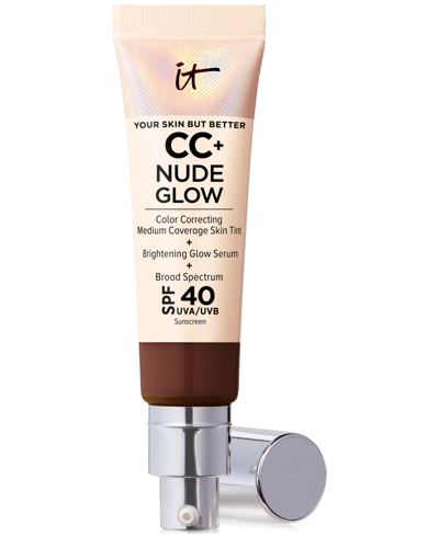 It Cosmetics Cc+ Nude Glow Lightweight Foundation + Glow Serum Spf 40 In Deep Bronze