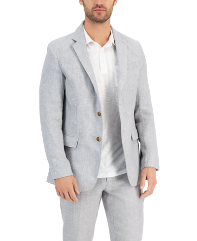 Club Room Men's 100% Linen Blazer, Created For Macy's In Grey Slate