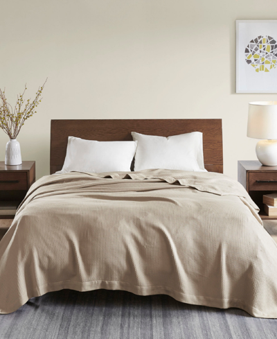 Madison Park Egyptian Cotton Blanket, Full/queen Bedding In Khaki