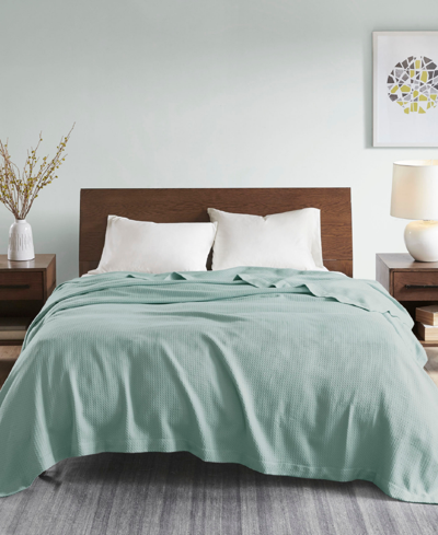 Madison Park Egyptian Woven Bedding Blanket In Seafoam