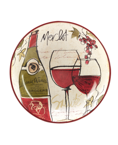 Certified International Wine Country Serving Bowl In Burgundy
