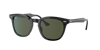Ray Ban Hawkeye Sunglasses Black Frame Green Lenses 52-21 In Grün