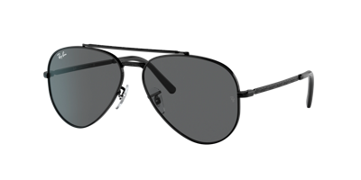 Ray Ban New Aviator Sunglasses Black Frame Grey Lenses 55-14 In Dunkelgrau