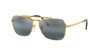 Ray Ban New Caravan Sunglasses Gold Frame Blue Lenses Polarized 58-15 In Polar Clear Gradient Dark Blue