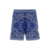 Amiri Bandana Paisley Drawstring Waist Crochet Shorts In Blue