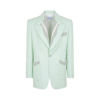Casablanca Memphis Pinstripe Single Breasted Rib Blazer In Green