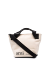 AMI ALEXANDRE MATTIUSSI LOG-PRINT CANVAS TOTE BAG