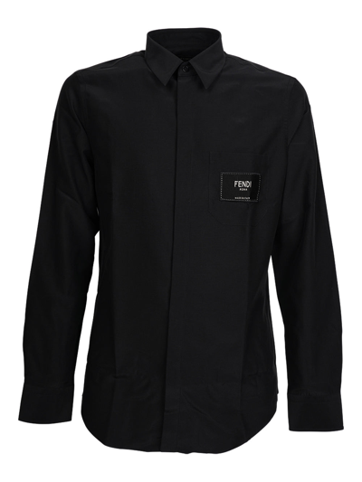 Fendi Logo Shirt In Black