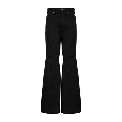 Rick Owens High-rise Bootcut Jeans In Black