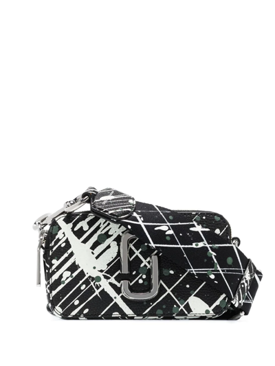 Marc Jacobs Snapshot Paint Splatter Crossbody Bag In Black
