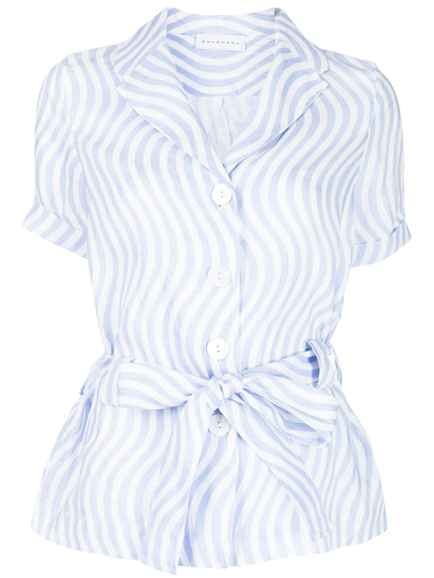 Ephemera Safari Blue And White Linen Shirt