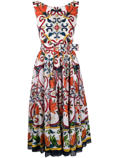 Samantha Sung Aster Tile-print Sleeveless Midi Dress In Multicolour