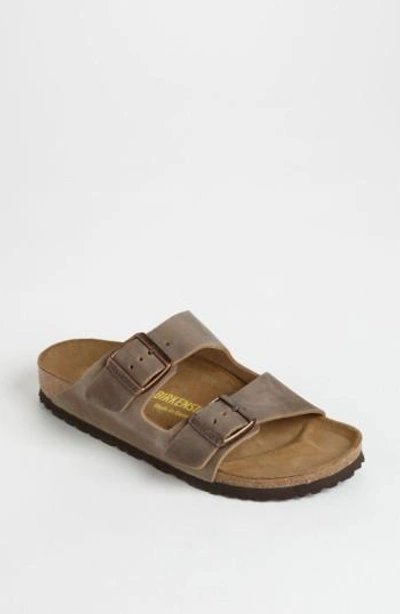 Birkenstock Arizona Soft Footbed Leather Sandal In Brown