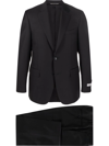Canali Checked Single-breasted Wool Suit In Schwarz
