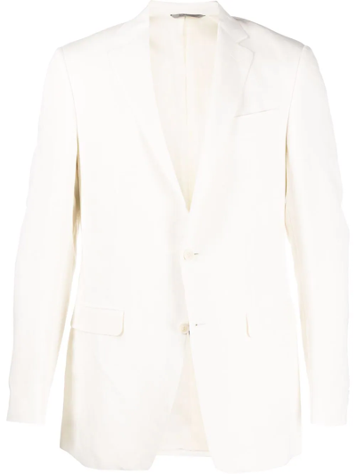Canali Single-breasted Linen-silk Blazer In White
