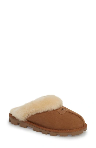 Ugg Coquette Shearling Lined Slipper In Chestnut