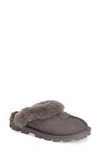 Ugg Coquette Fur-trimmed Slippers In Grey