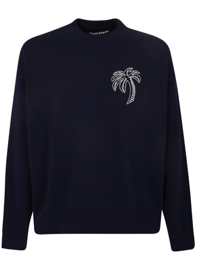 PALM ANGELS EMBROIDERED PALM SWEATER