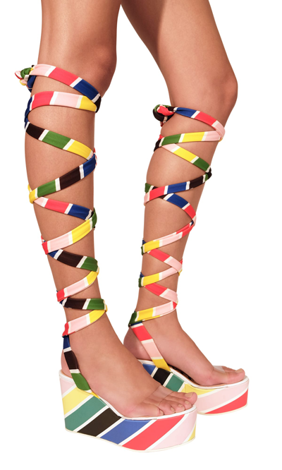 Sara Battaglia Dancing Shoes In Rainbow