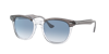 Ray Ban Hawkeye Sunglasses Grey On Transparent Frame Blue Lenses 54-21 In Clear Gradient Blue