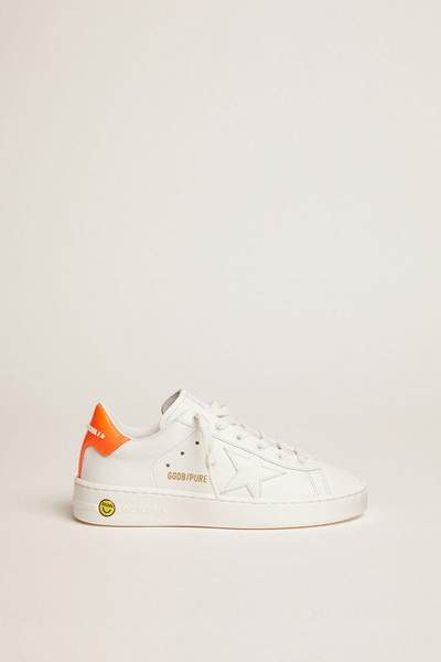 Golden Goose Kids' Pure Leather Upper Star And Heel In White