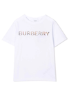 Burberry Eugene - Cotton T-shirt With Embroidered Logo In Bianco
