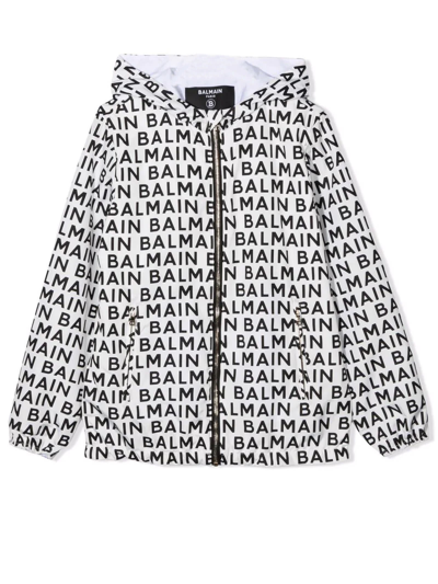Balmain Kids' White Jacket In Bianco+nero