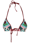 La Doublej Graphic-print Halterneck Bikini Top In Verde Nero