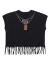 MARCELO BURLON COUNTY OF MILAN FEATHERS NECKLACE FRINGE TOP