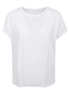 Majestic Round Neck Short Sleeve T-shirt In White