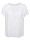 Majestic Round Neck Short Sleeve T-shirt In Blanc