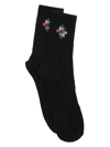 Marcelo Burlon County Of Milan Colourful Cross Short Socks In Black Multic