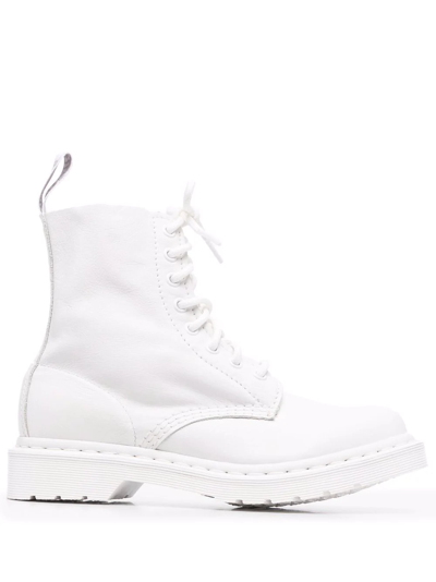 Dr. Martens' Mono Lace-up Boots In Weiss