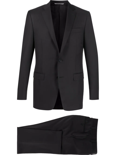 Canali Tailored Single-breasted Suit In Blue