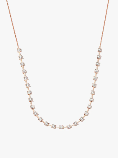 Dana Rebecca Designs 14k Rose Gold Ava Bea Interval Diamond Tennis Necklace In Pink