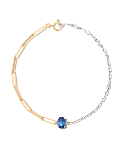 Yvonne Léon 9kt Yellow And White Gold Sapphire Bracelet In Silver