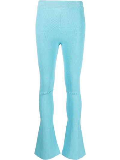 Jacquemus Stretch Bootcut Trousers In Blue