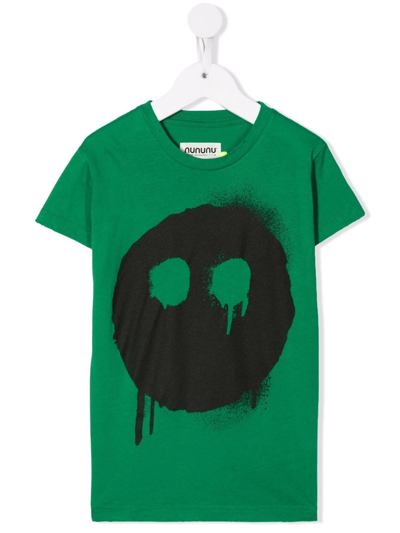 Nununu Kids' Graphic-print Short-sleeved T-shirt In Green
