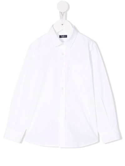 Il Gufo Kids' White Cotton Shirt With Corena Collar In Bianco