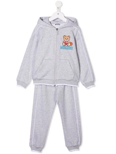 Moschino Kids' Teddy-print Tracksuit Set In Grey
