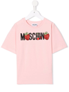MOSCHINO EMBROIDERED-LOGO EMBELLISHED T-SHIRT