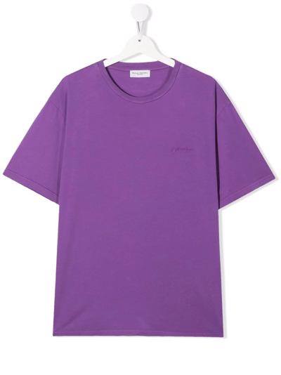 Paolo Pecora Kids' Round-neck T-shirt In Violet