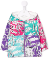 Moncler Palm-tree Print Jacket In Pink
