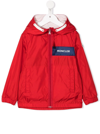 Moncler Kids' Branded Windbreaker Red